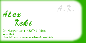 alex keki business card